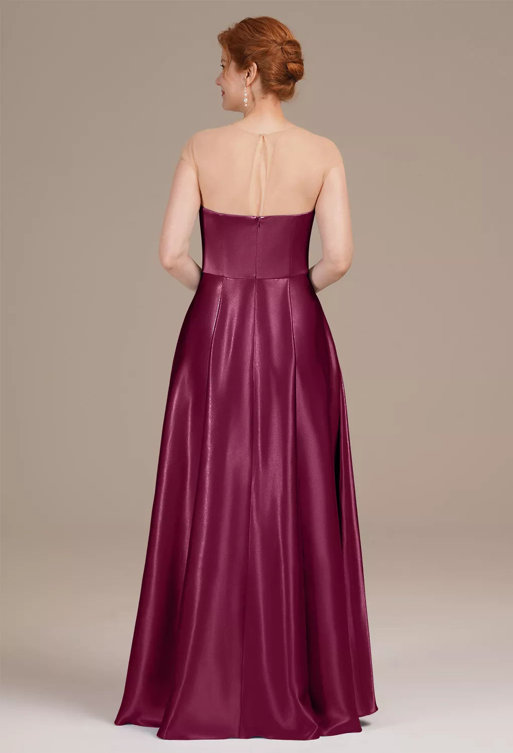 AW Theodosia Burgundy  Spring Mother of The Bride Dresses